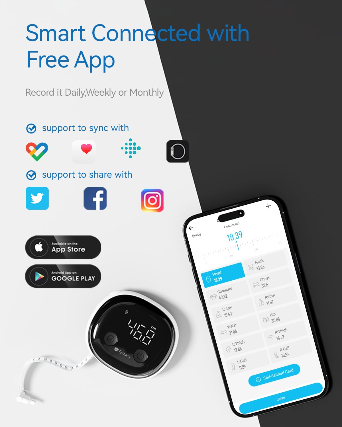 Smart Fitness Tape with App – Track Your Body Goals